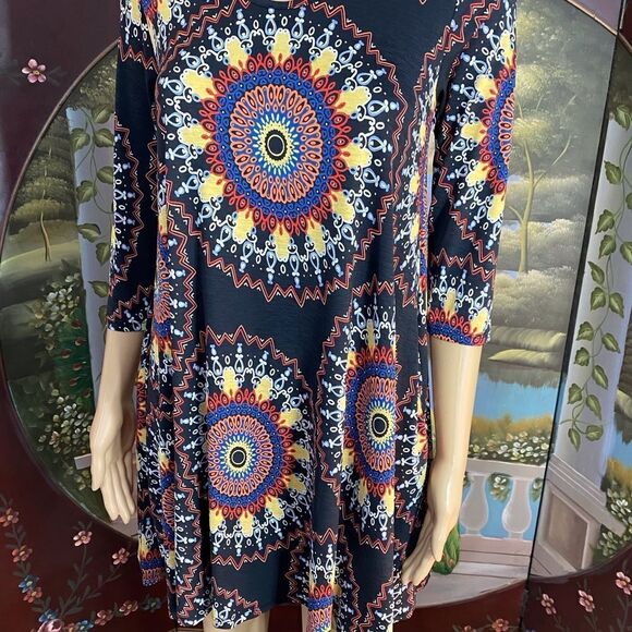 Mandala Print Mini Dress Small - Picture 4 of 8